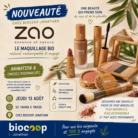 Animation et conseils personnalisés  ZAO MAKE-UP